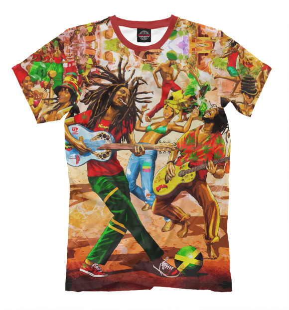 Футболка для мальчиков с изображением Ямайка, Боб Марли цвета Молочно-белый