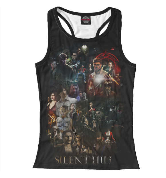 Женская майка-борцовка с изображением Silent Hill цвета Белый