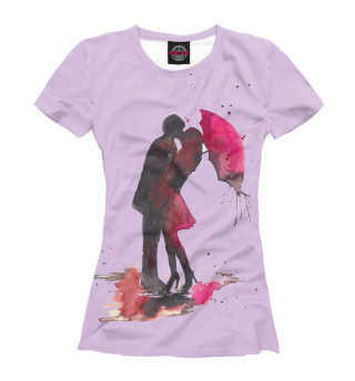 Женская футболка Любовь под дождем
