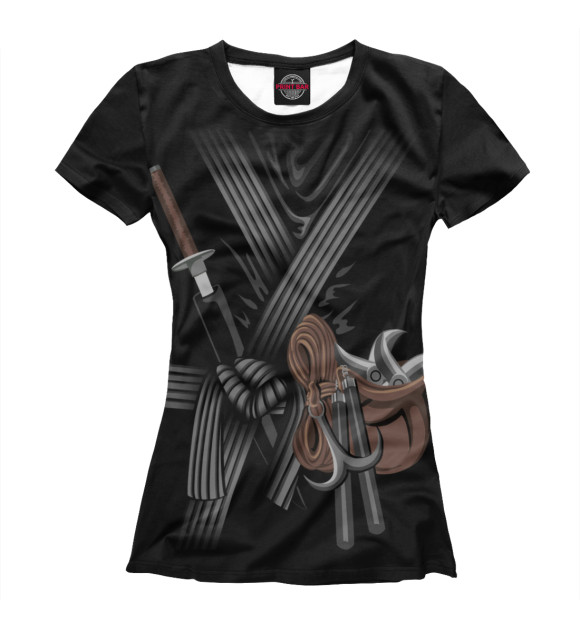 Футболка для девочек с изображением Костюм ниндзя цвета Белый