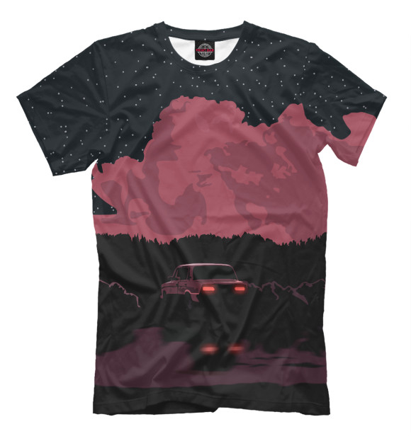 Мужская футболка с изображением Magical Sunset цвета Белый