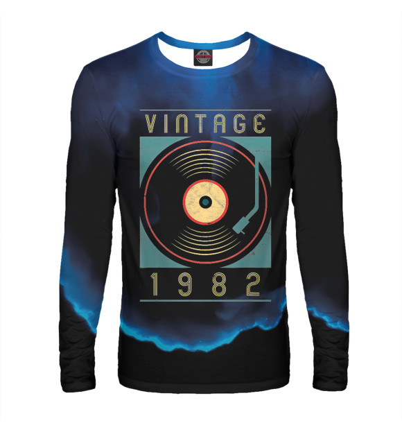 Мужской лонгслив с изображением Vintage 1982 цвета Белый