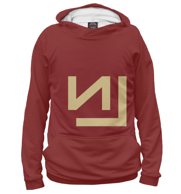 Мужское худи с изображением Nine Inch Nails цвета Белый