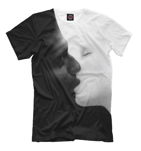 Мужская футболка с изображением Черное и белое цвета Черный