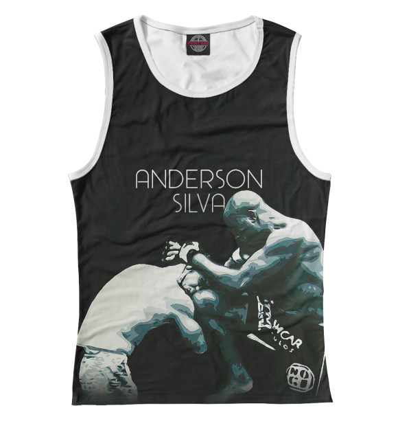 Женская майка с изображением Anderson Silva - Knee Kick цвета Белый