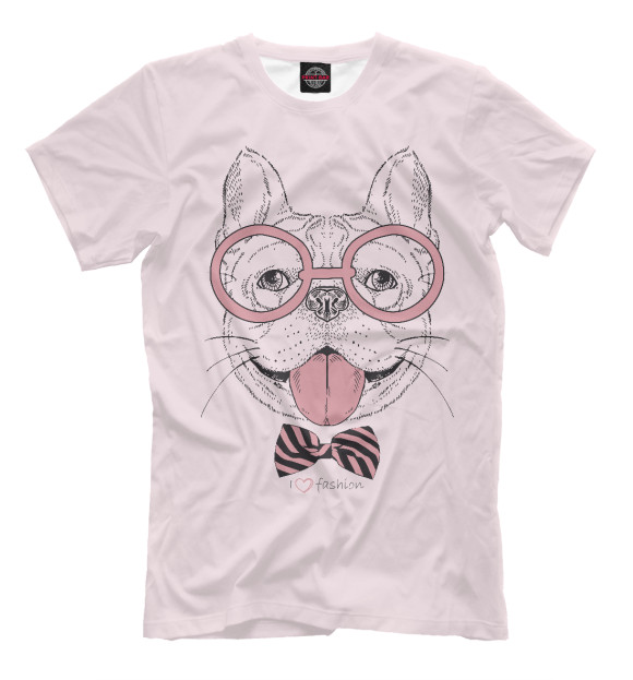 Мужская футболка с изображением В розовых очках цвета Светло-розовый