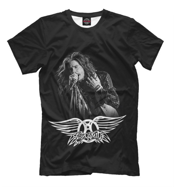 Мужская футболка с изображением Aerosmith цвета Черный