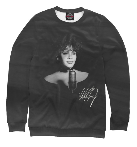 Женский свитшот с изображением Whitney Houston цвета Белый