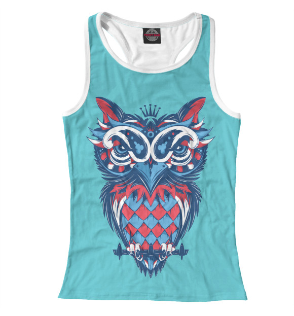 Женская майка-борцовка с изображением Owl Art цвета Белый