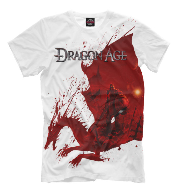 Мужская футболка с изображением Dragon Age цвета Молочно-белый