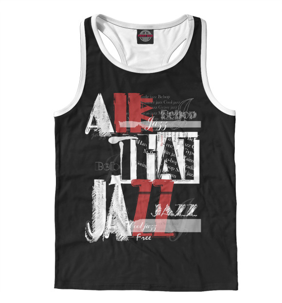 Мужская майка-борцовка с изображением JAZZ цвета Белый