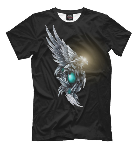 Мужская футболка с изображением Стальная птица цвета Черный