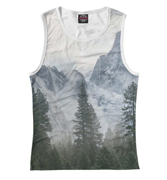 Майка для девочки с притом Горы цвета Белый Майка для девочки с изображением Горы цвета Белый