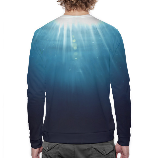 Мужской свитшот с изображением Акула цвета Белый