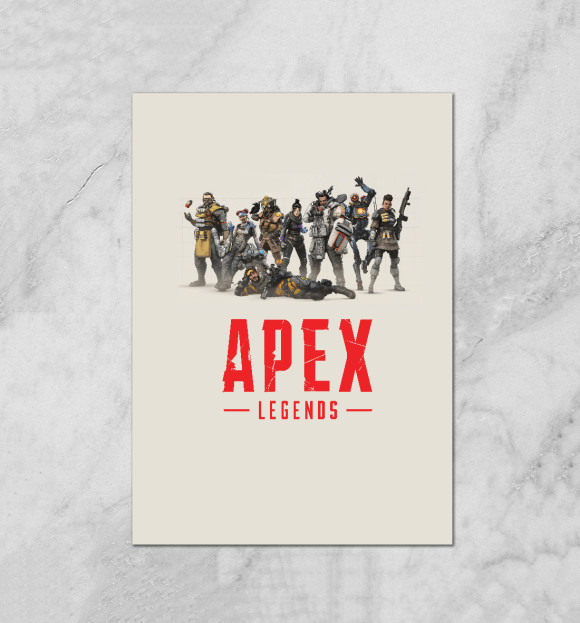 Плакат с изображением Apex Legends персонажи цвета Белый