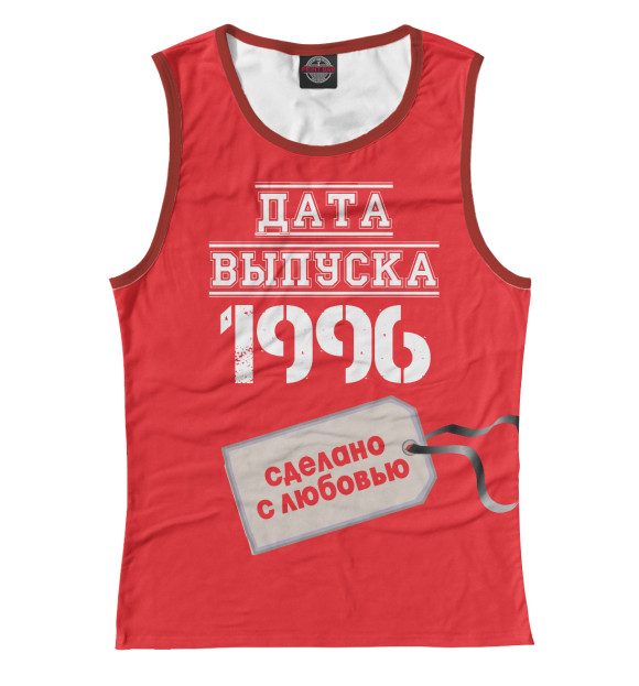 Майка для девочки с изображением Дата выпуска 1996 цвета Белый