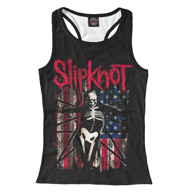 Женская майка-борцовка с изображением Slipknot цвета Белый