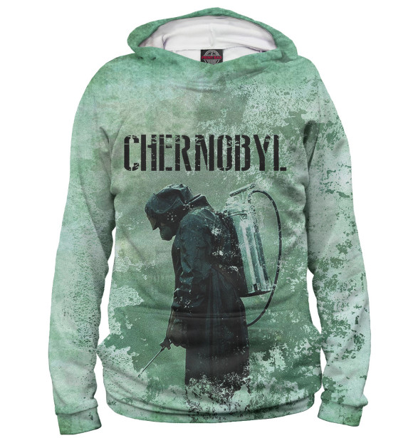 Мужское худи с изображением Chernobyl цвета Белый