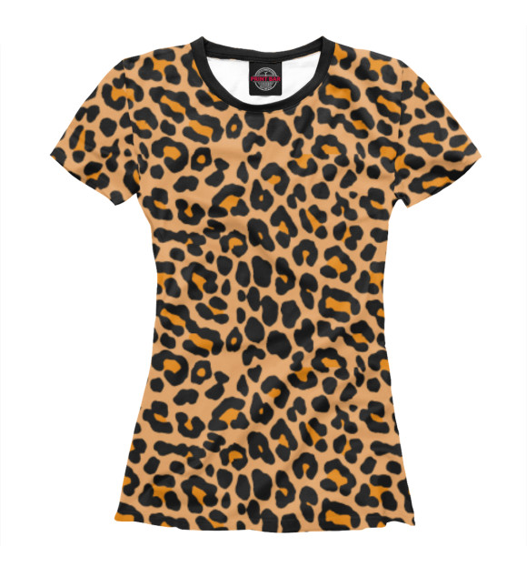 Женская футболка с изображением Panthera pardus цвета Белый