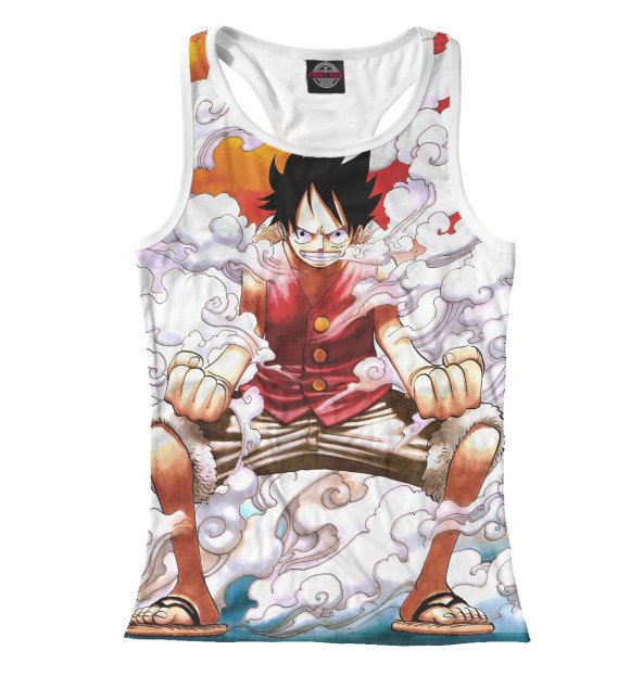 Женская майка-борцовка с изображением One Piece цвета Белый