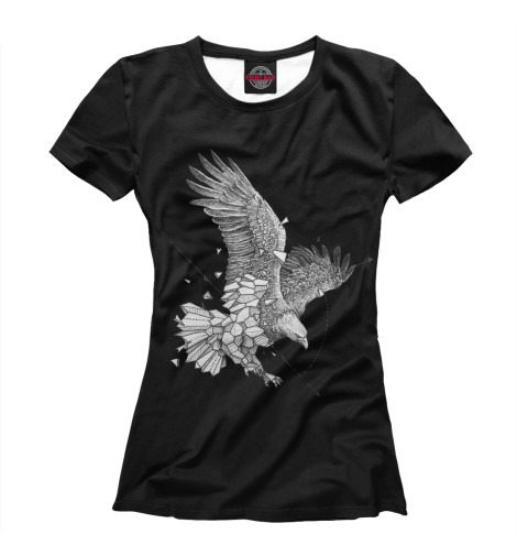 

Футболки Print Bar, Белый, Geometric dark eagle