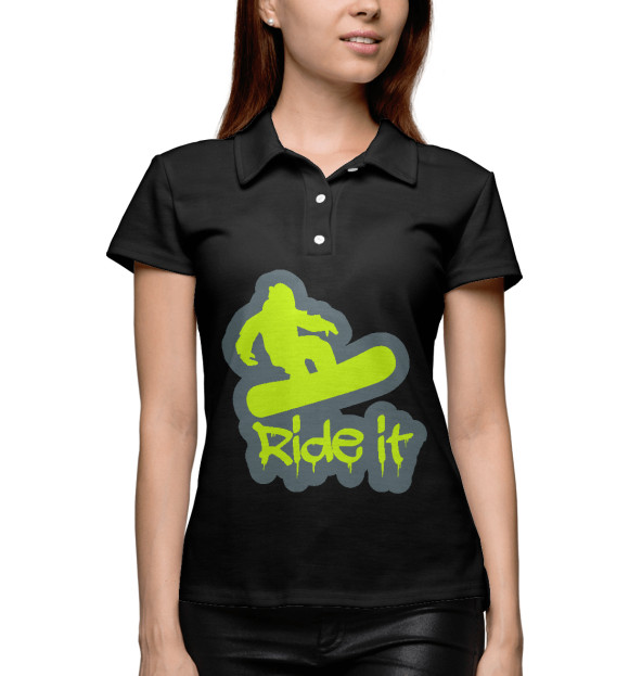 Женское поло с изображением Ride It цвета Белый
