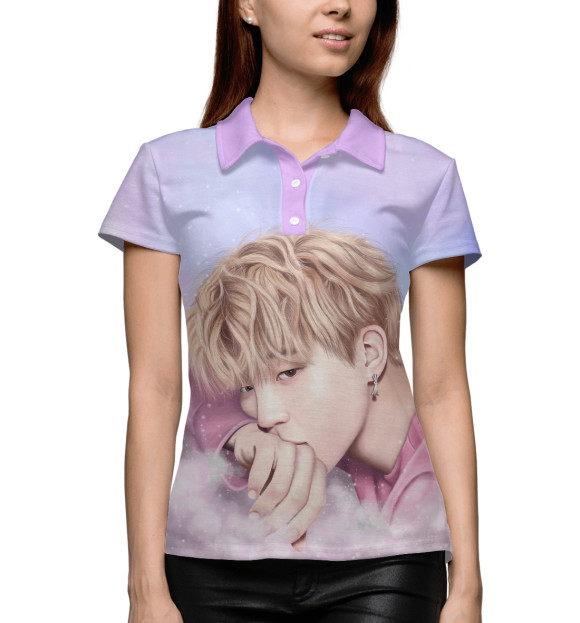 Женское поло с изображением BTS Jimin цвета Белый