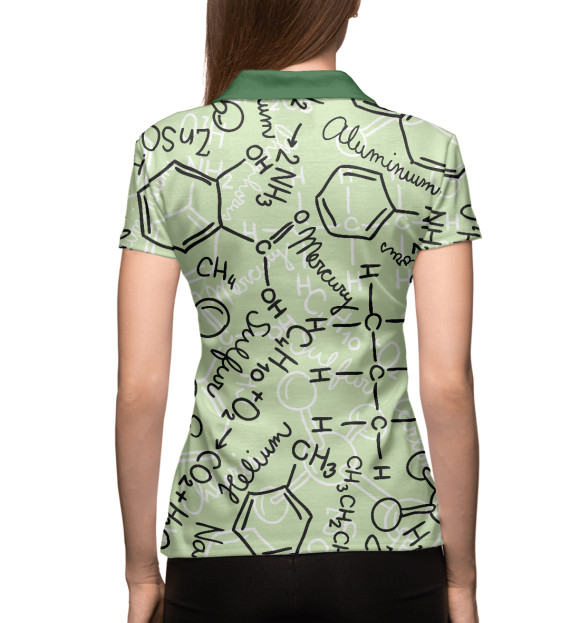 Женское поло с изображением Химические формулы цвета Белый