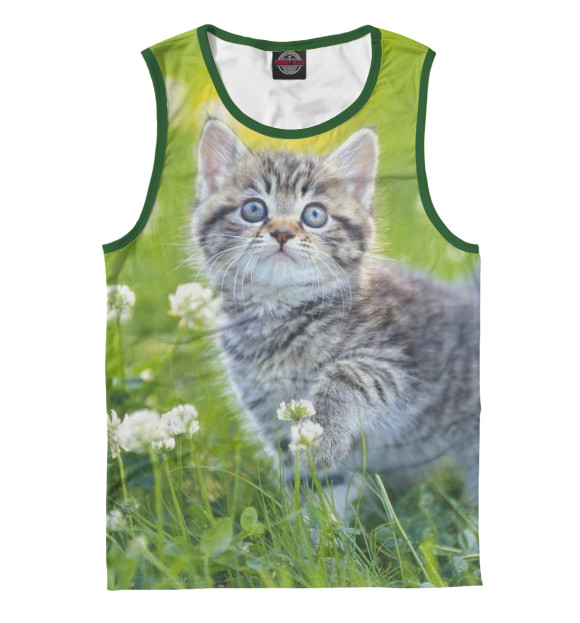 Майка для мальчика с изображением Котенок цвета Белый