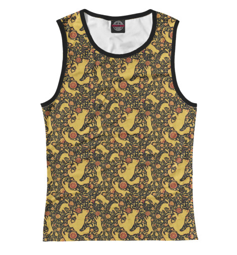 

Майки Print Bar, Белый, Хохлома с кошками