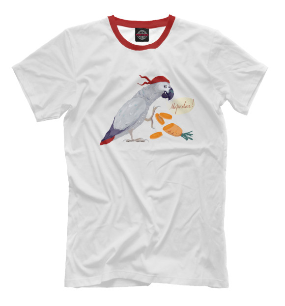 Мужская футболка с изображением Винчи и морковка цвета Белый