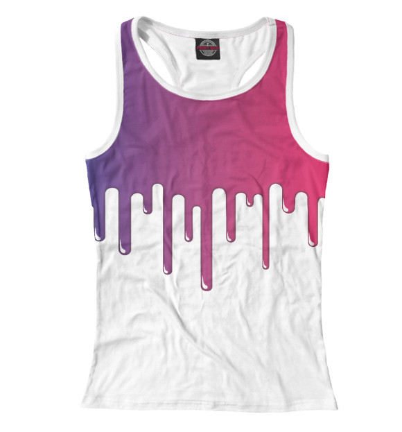 Женская майка-борцовка с изображением Капли краски цвета Белый