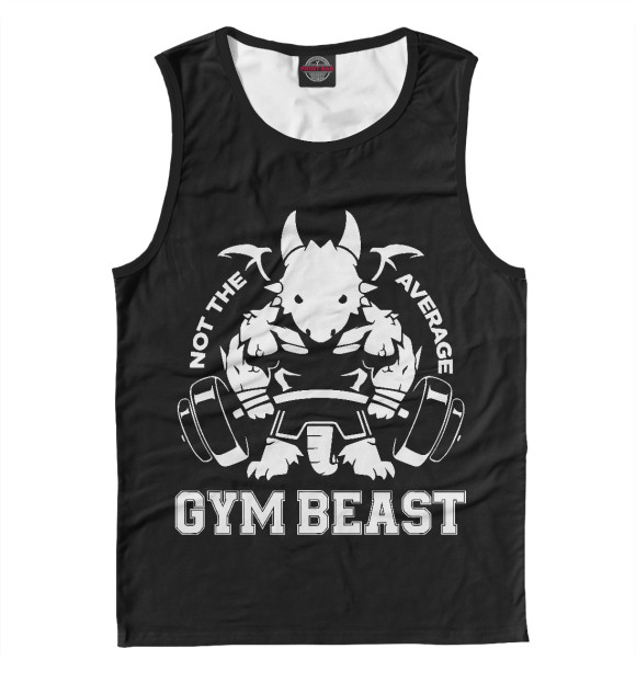 Мужская майка с изображением Gym Beast цвета Белый