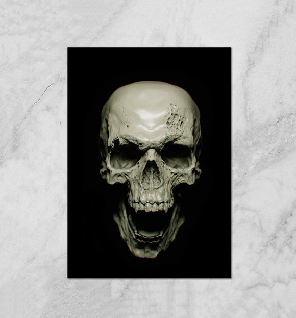 Плакат с притом Череп вампира цвета Белый Плакат с изображением Череп вампира цвета Белый
