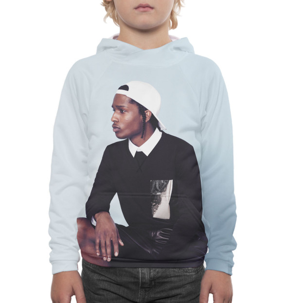 Худи для мальчика с изображением A$AP Rocky цвета Белый