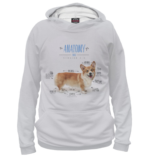 

Худи Print Bar, Белый, Welsh Corgi