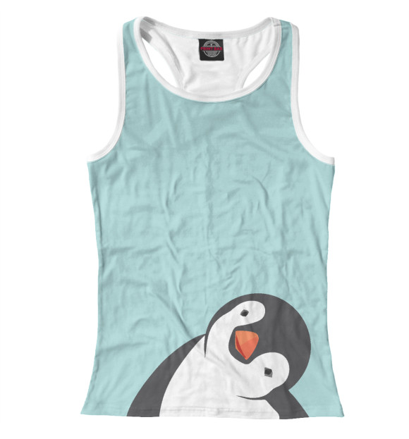 Женская майка-борцовка с изображением Пингвинчик цвета Белый