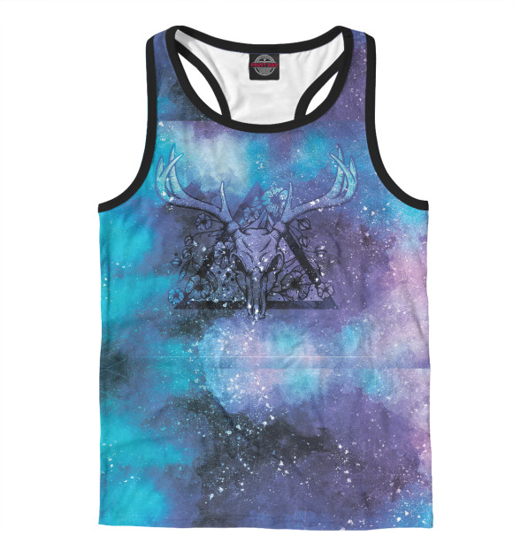 Мужская майка-борцовка с изображением Красочное течение цвета Белый