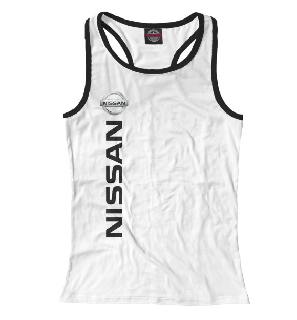 Женская майка-борцовка с изображением Nissan цвета Белый