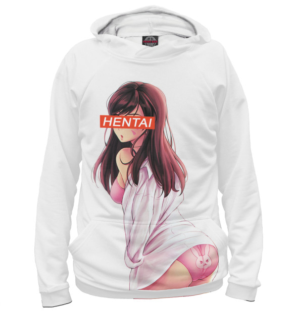 Женское худи с изображением Hentai цвета Белый