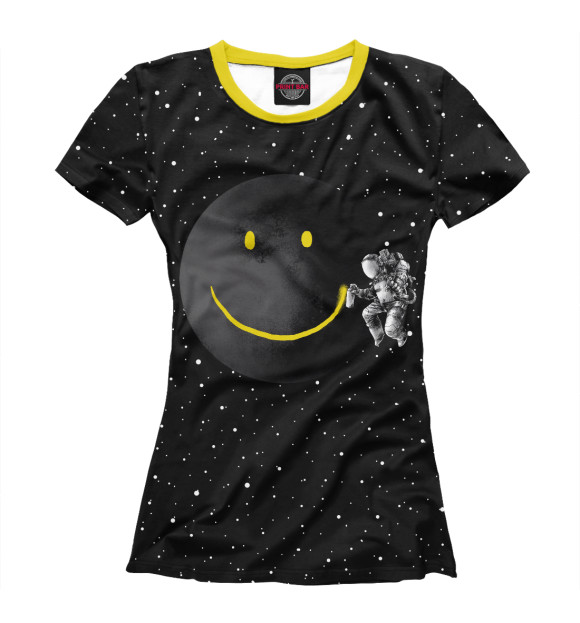 Женская футболка с изображением Лунная улыбка цвета Белый