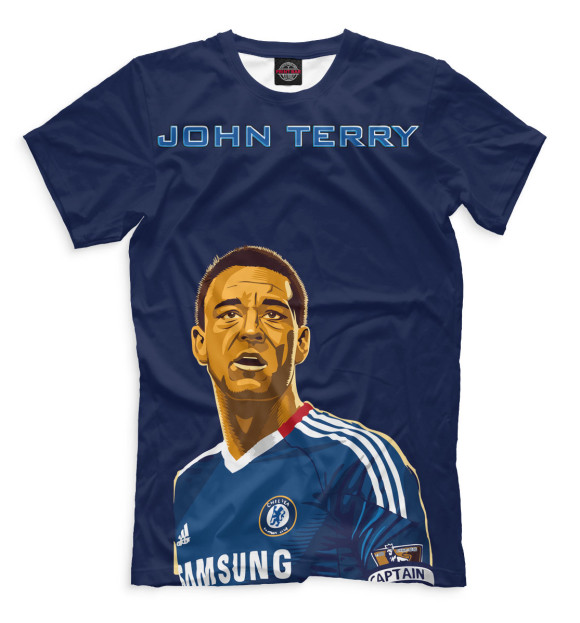Мужская футболка с изображением Джон Терри цвета Черный