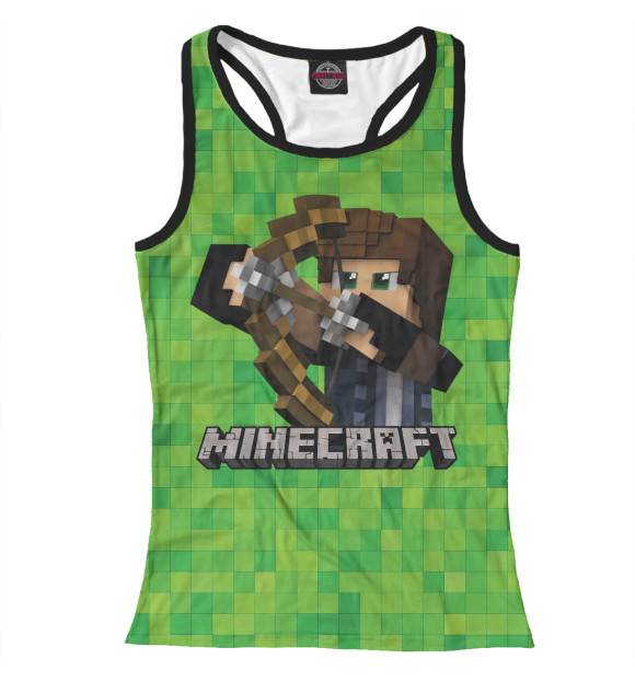 Женская майка-борцовка с изображением Minecraft цвета Белый