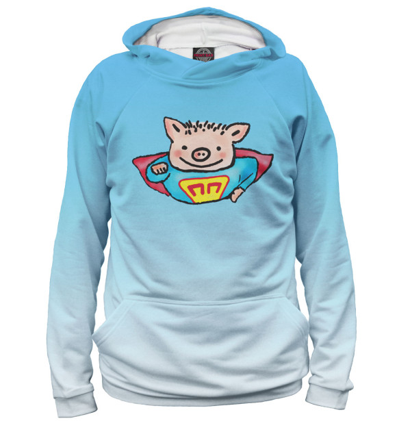 Женское худи с изображением Поросенок Петр цвета Белый