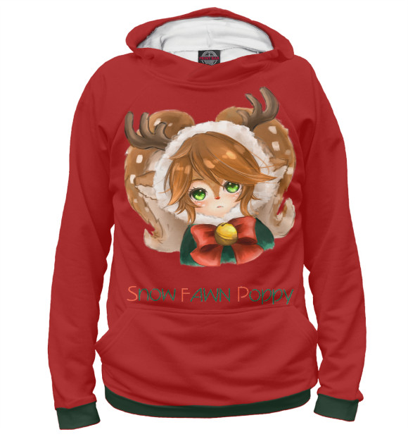 Мужское худи с изображением Poppy цвета Белый