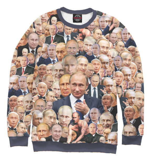 Женский свитшот с изображением Путин коллаж цвета Белый