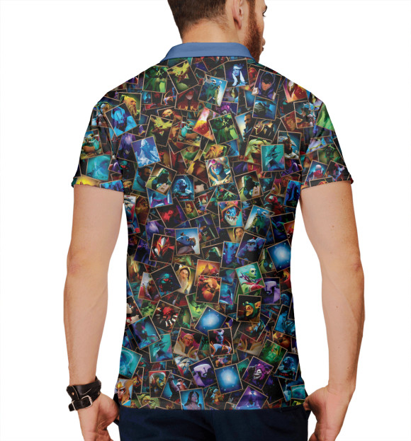 Мужское поло с изображением Герои DOTA2 цвета Белый