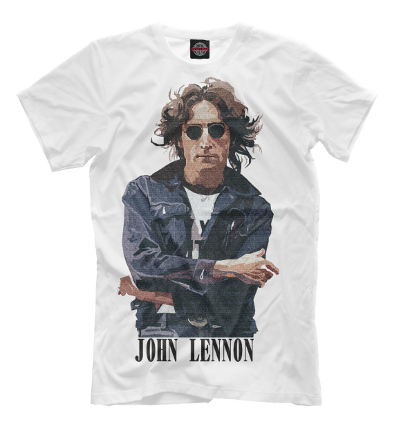 Мужская футболка с изображением Джон Леннон цвета Молочно-белый