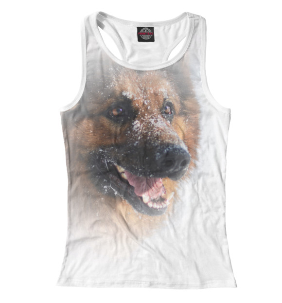 Женская майка-борцовка с изображением Овчарка цвета Белый