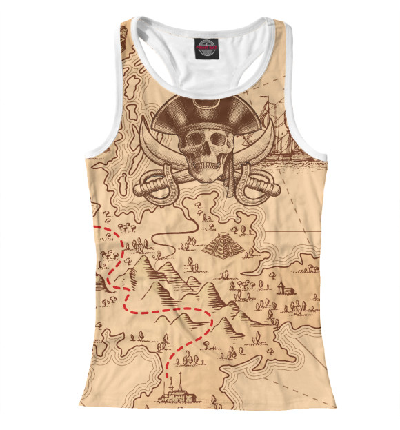 Женская майка-борцовка с изображением Йо хо хо цвета Белый